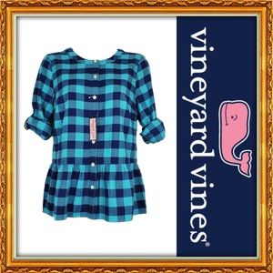 NWT | Vineyard Vines Flannel Peplum Button-down!